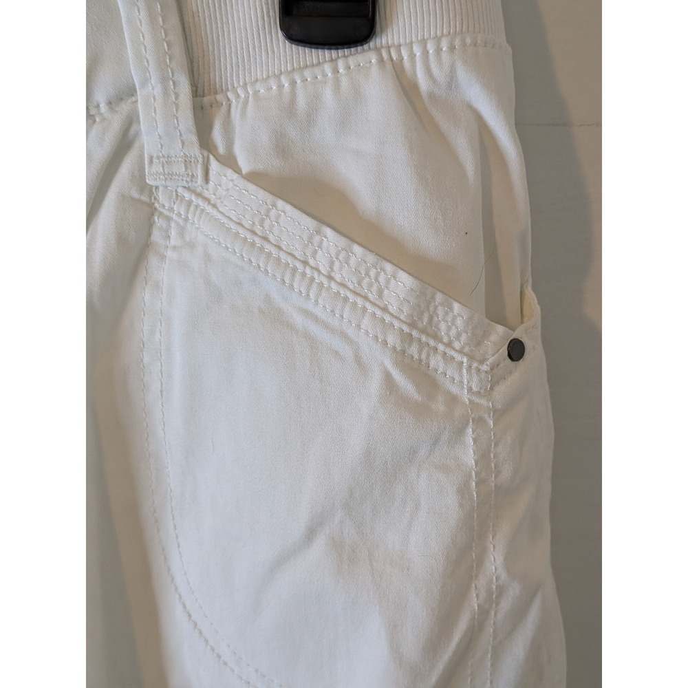 Lee Relaxed Fit Mid Rise White Cargo Capri Pants Women 10 Medium - Picture 3 of 5